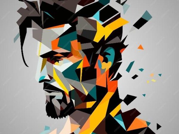 Colorful abstract profile illustration
